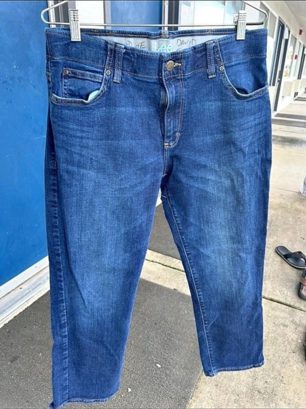 Lee Straight Taper Jeans Blue Waist 34